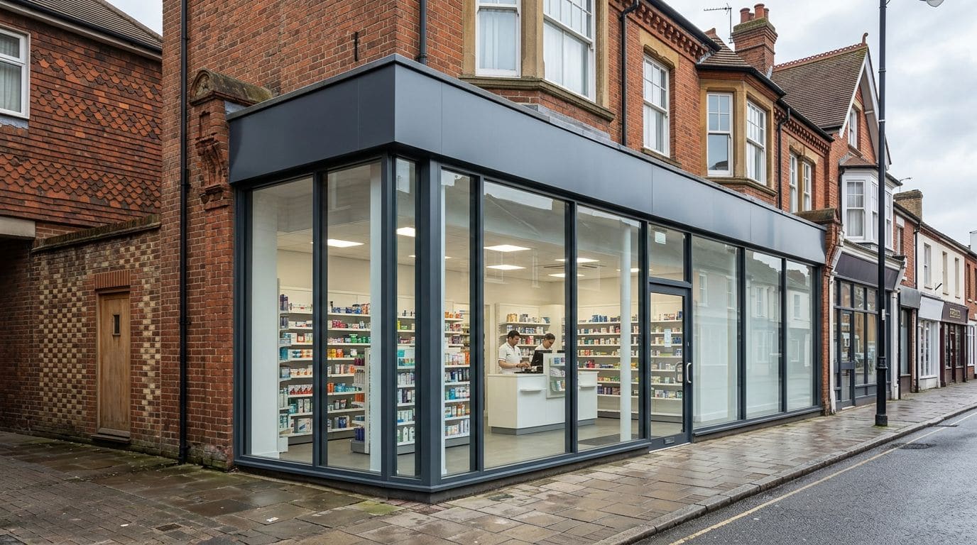 Outside Chesters Pharmacy in Shard End, Birmingham